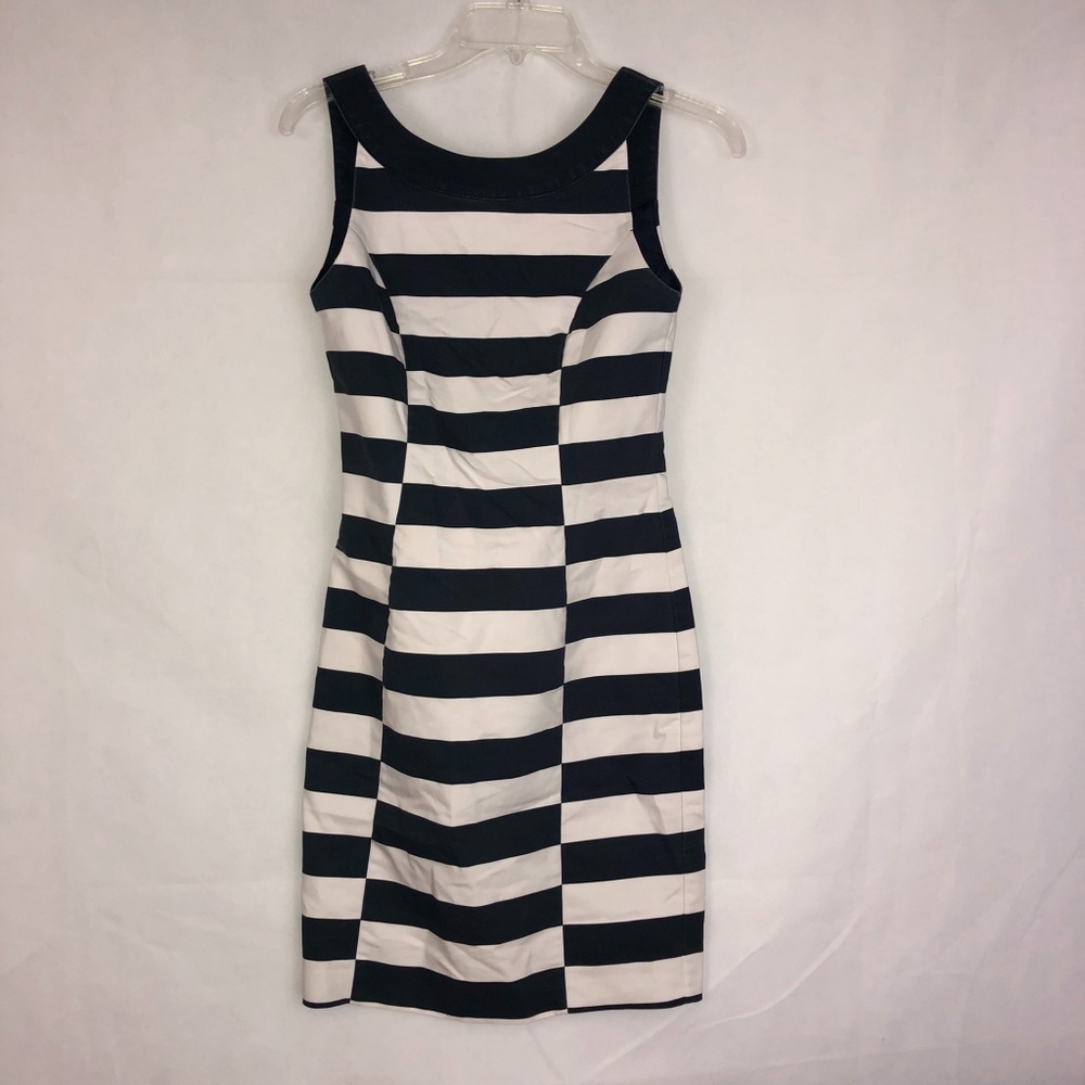 H&M Navy Blue White Striped Dress Size 4